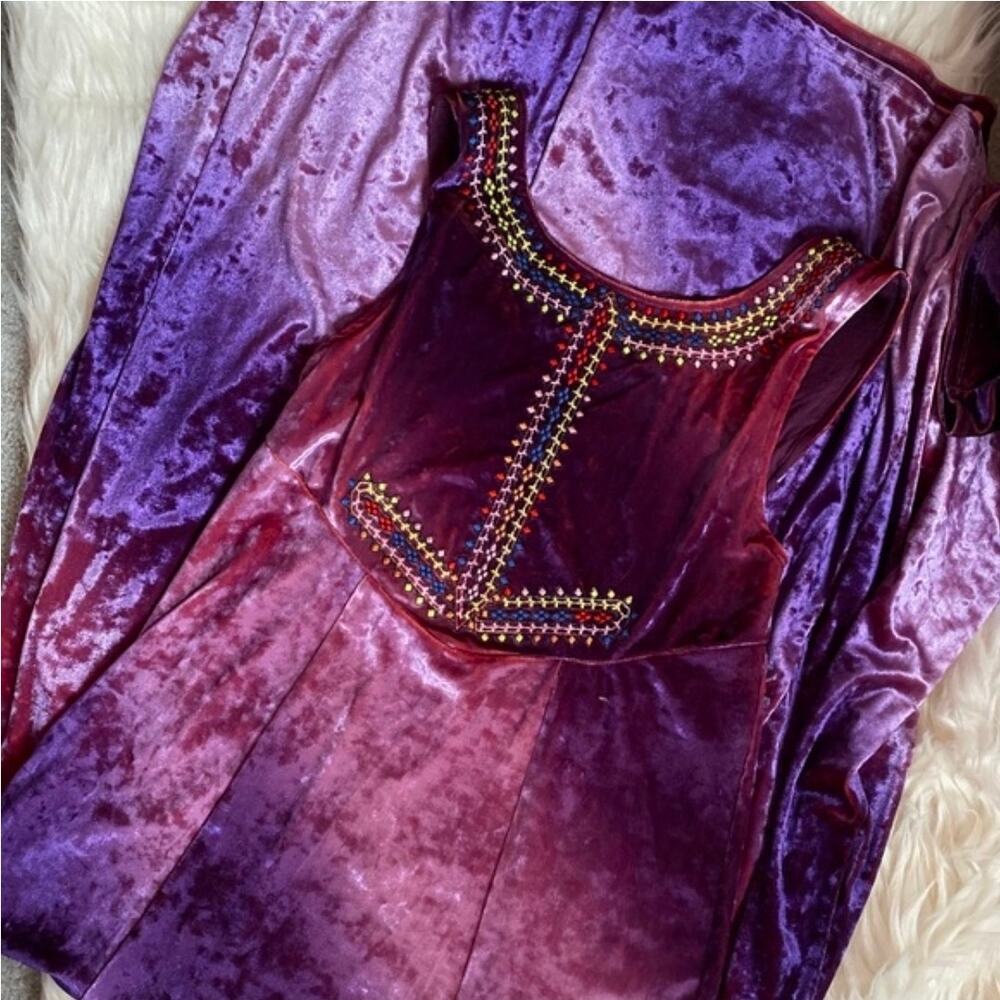 Free People $228 Reversible Chameleon Maxi Velvet Dress - Picture 10 of 13